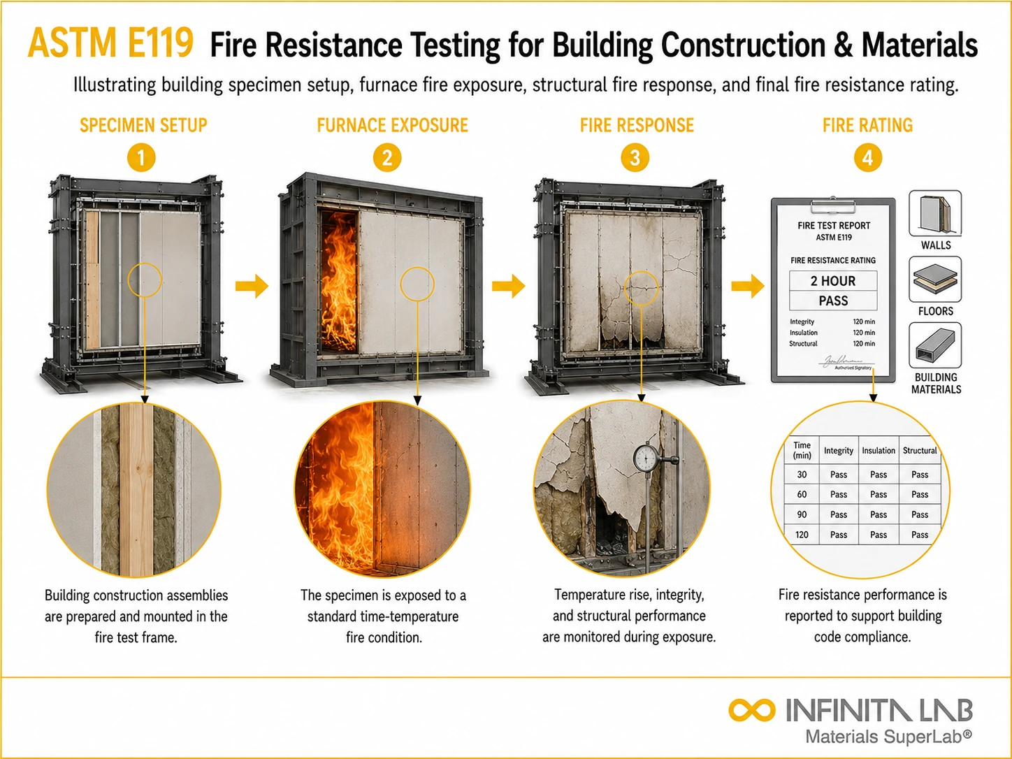 ASTM E119 Fire Resistance Testing for Building Construction & Materials
