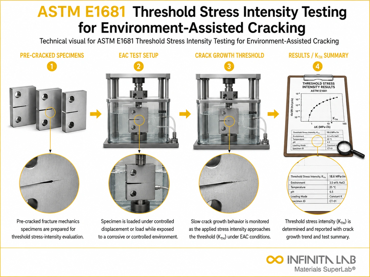 ASTM E1681 Threshold Stress Intensity Testing for Environment-Assisted Cracking