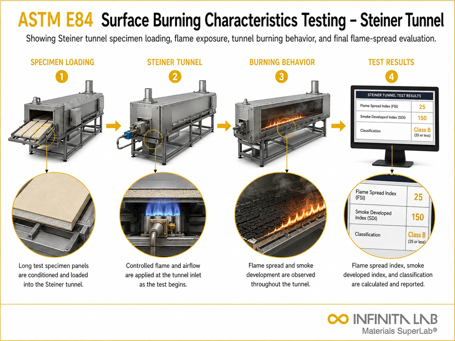 ASTM E84 Surface Burning Characteristics Testing – Steiner Tunnel