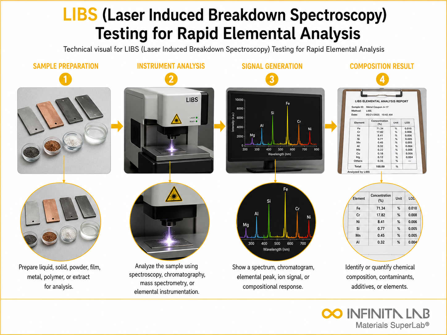 LIBS (Laser Induced Breakdown Spectroscopy) Testing for Rapid Elemental Analysis