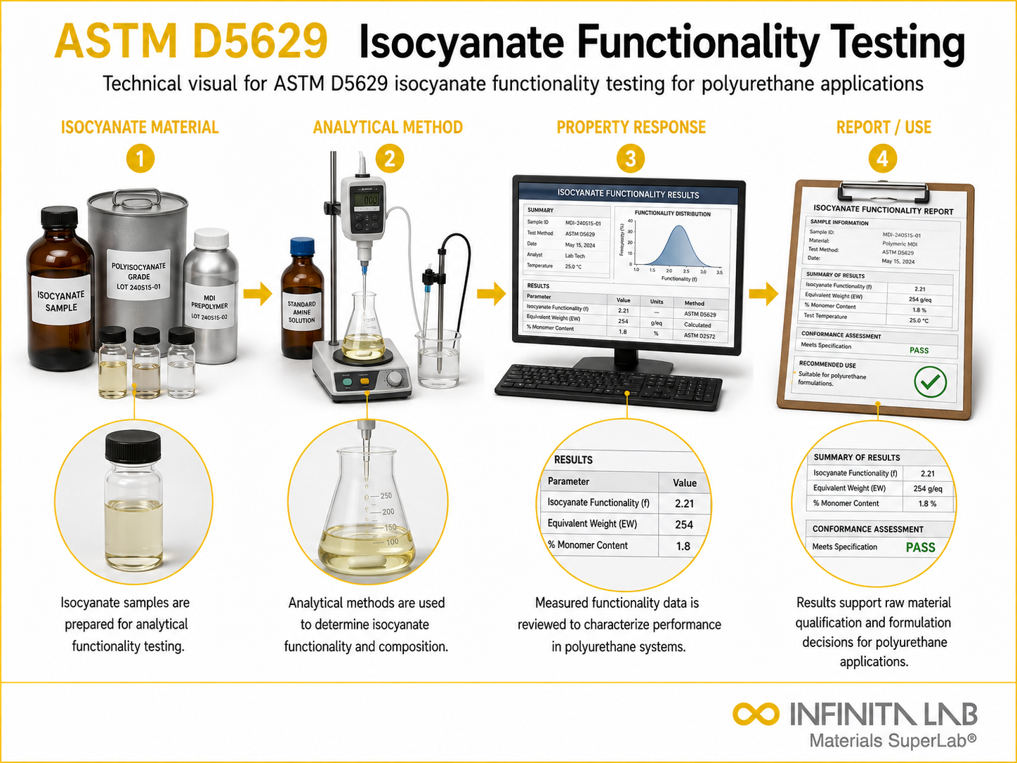 ASTM D5629 Isocyanate Functionality Testing for Polyurethane Applications
