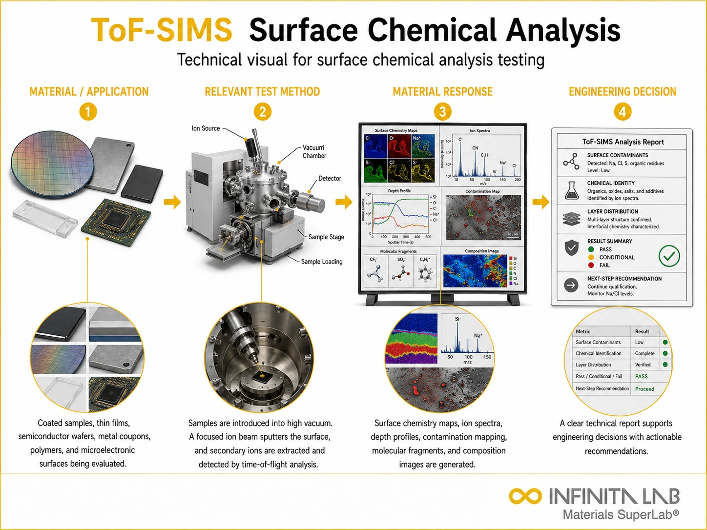 ToF-SIMS Surface Chemical Analysis Testing