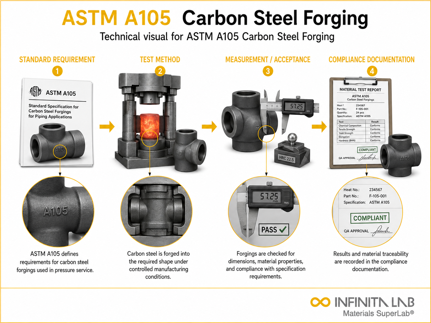 ASTM A105 Carbon Steel Forgings Testing