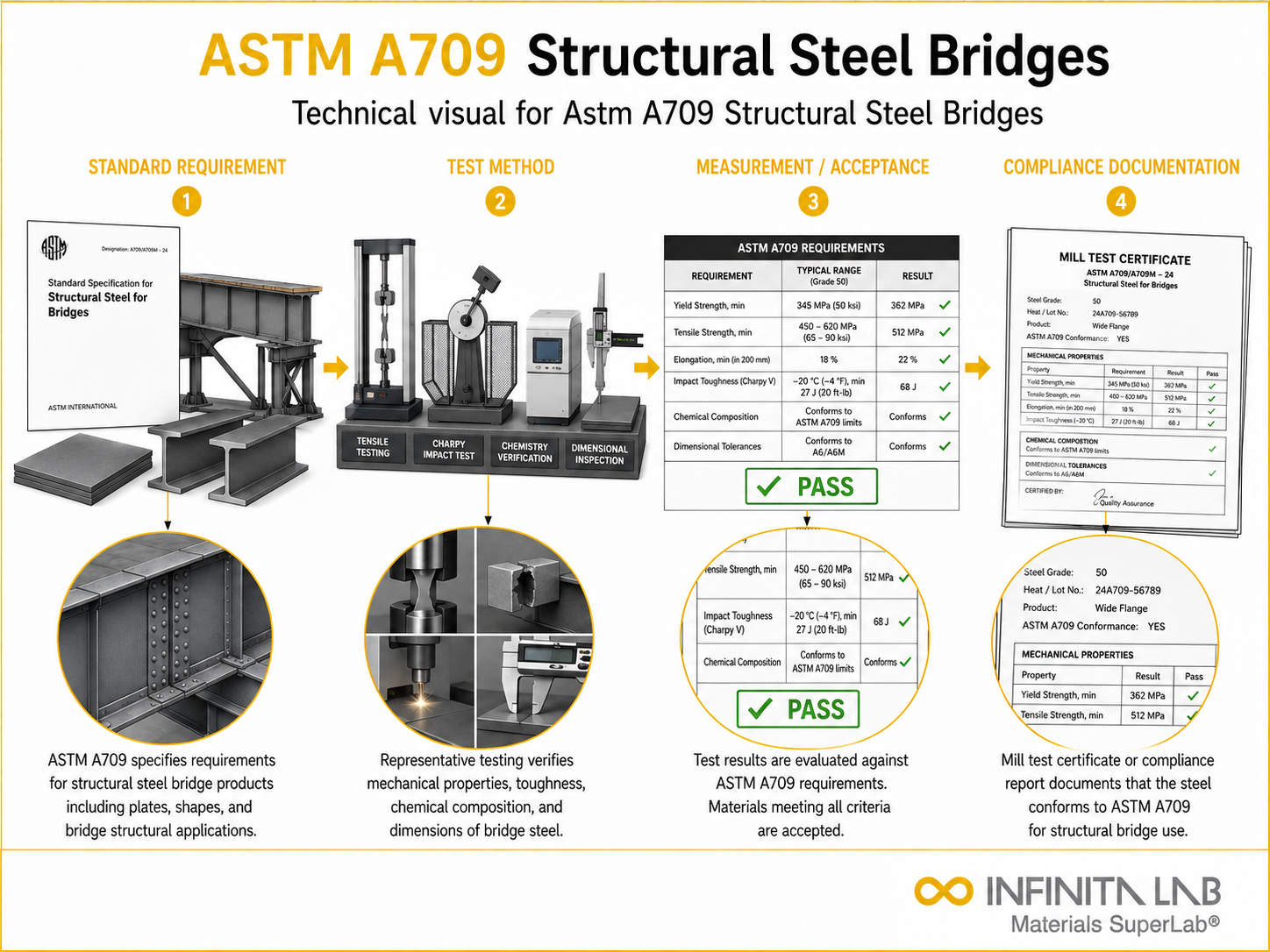 ASTM A709 Structural Steel (Bridges) Testing