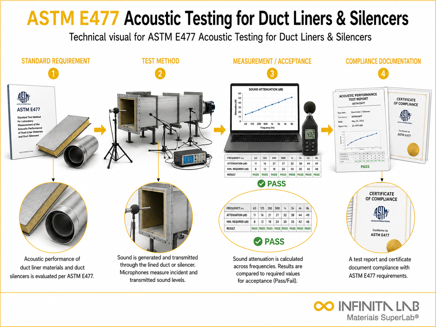 ASTM E477 Acoustic Testing for Duct Liners & Silencers