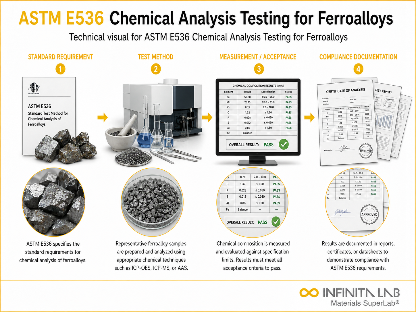 ASTM E536: Ferroalloy Chemical Analysis Testing Services