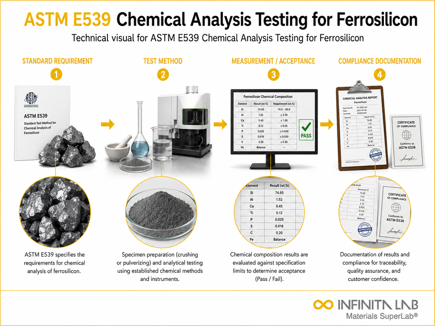 ASTM E539 Chemical Analysis Testing for Ferrosilicon