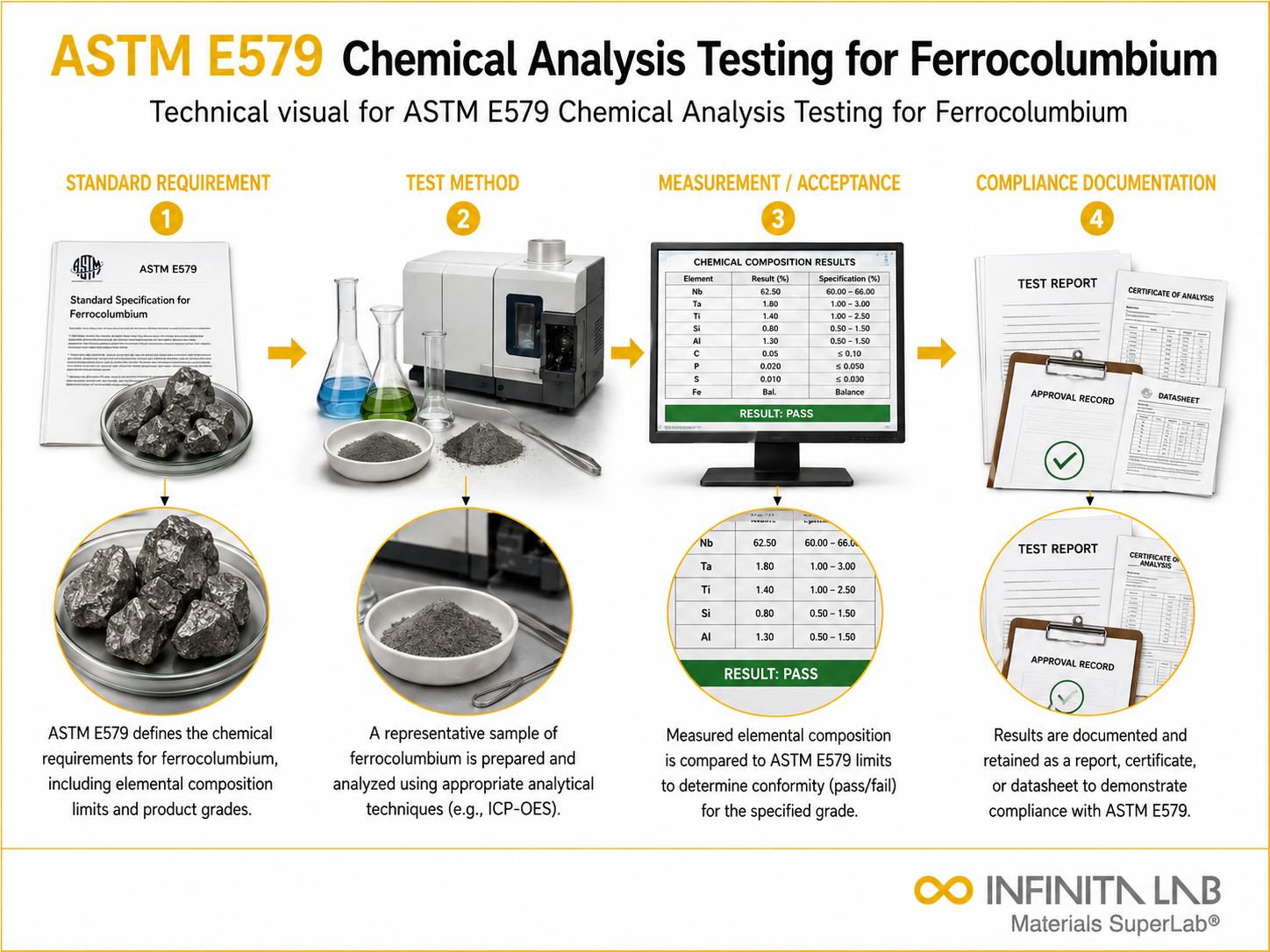ASTM E579 Chemical Analysis Testing for Ferrocolumbium