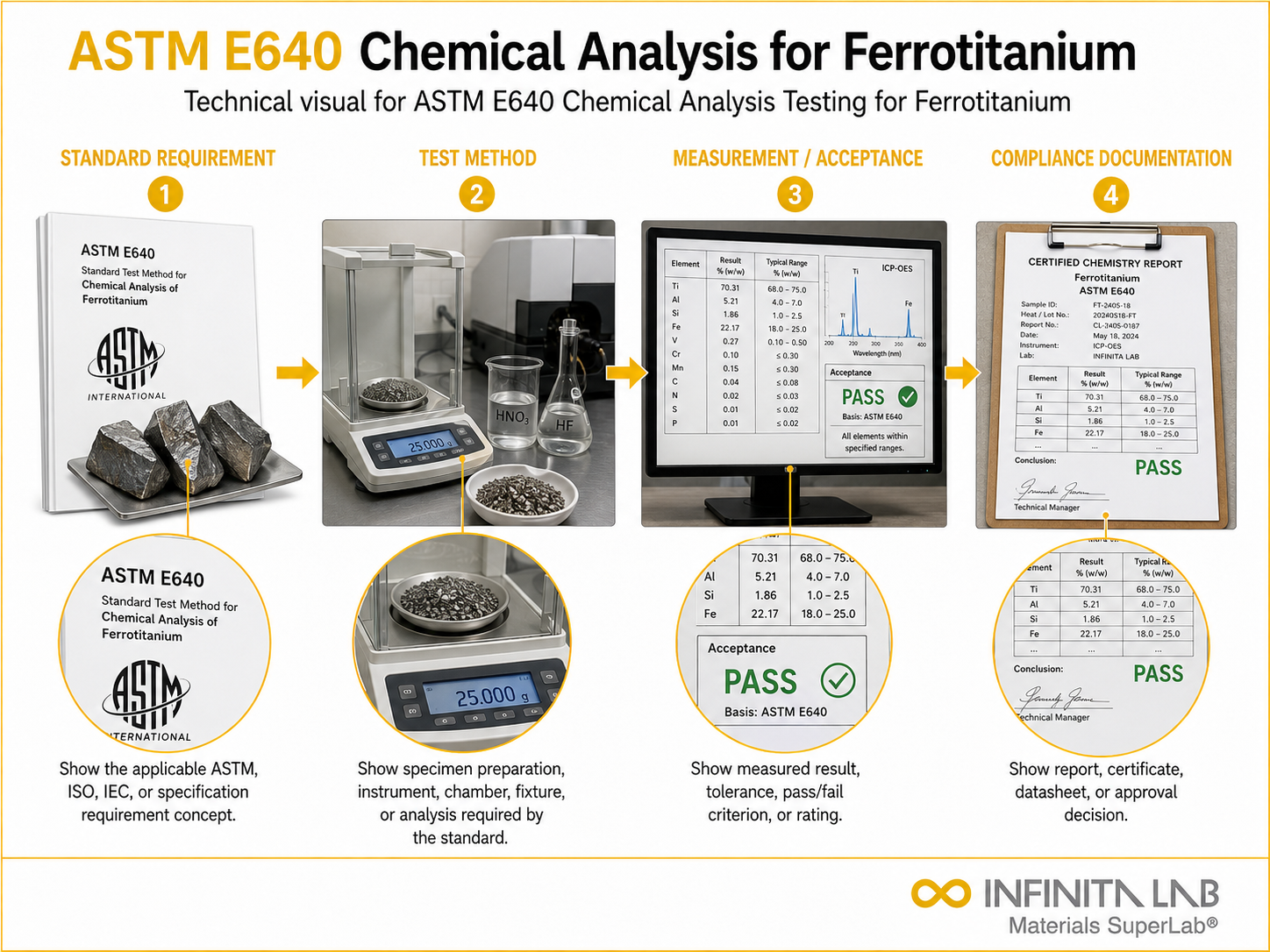 ASTM E640 Chemical Analysis Testing for Ferrotitanium