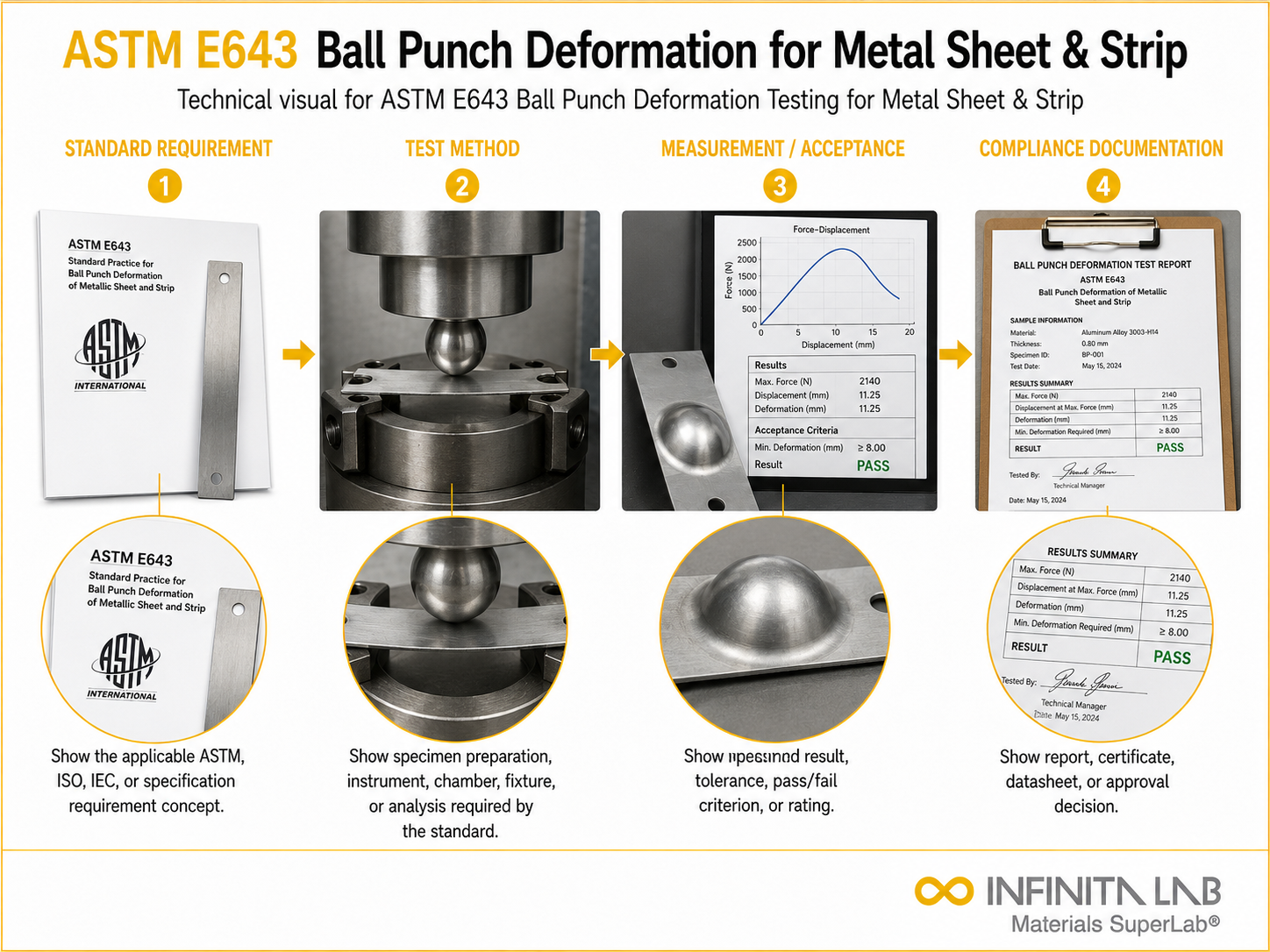 ASTM E643 Ball Punch Deformation Testing for Metal Sheet & Strip