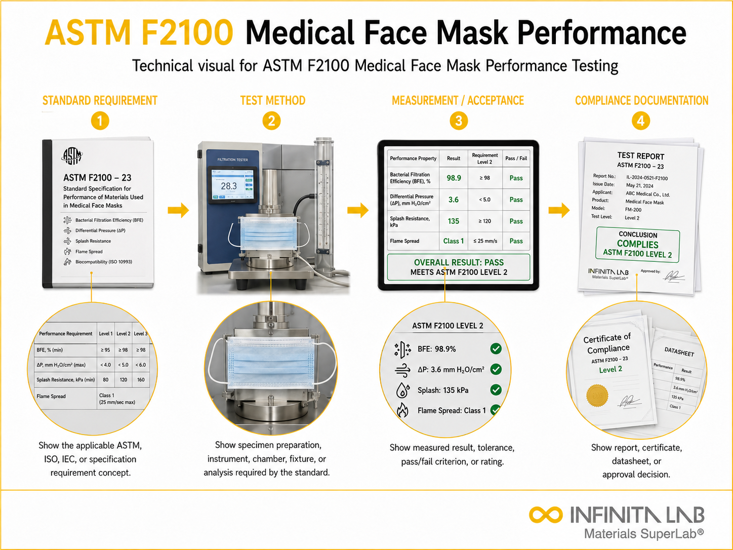 ASTM F2100 Medical Face Mask Performance Testing