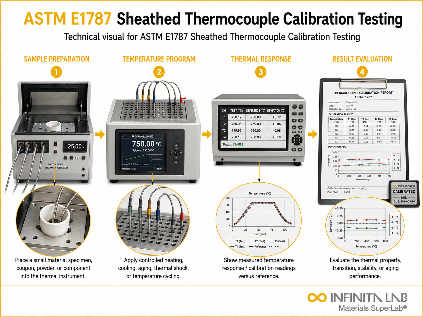 ASTM E1787 Sheathed Thermocouple Calibration Testing