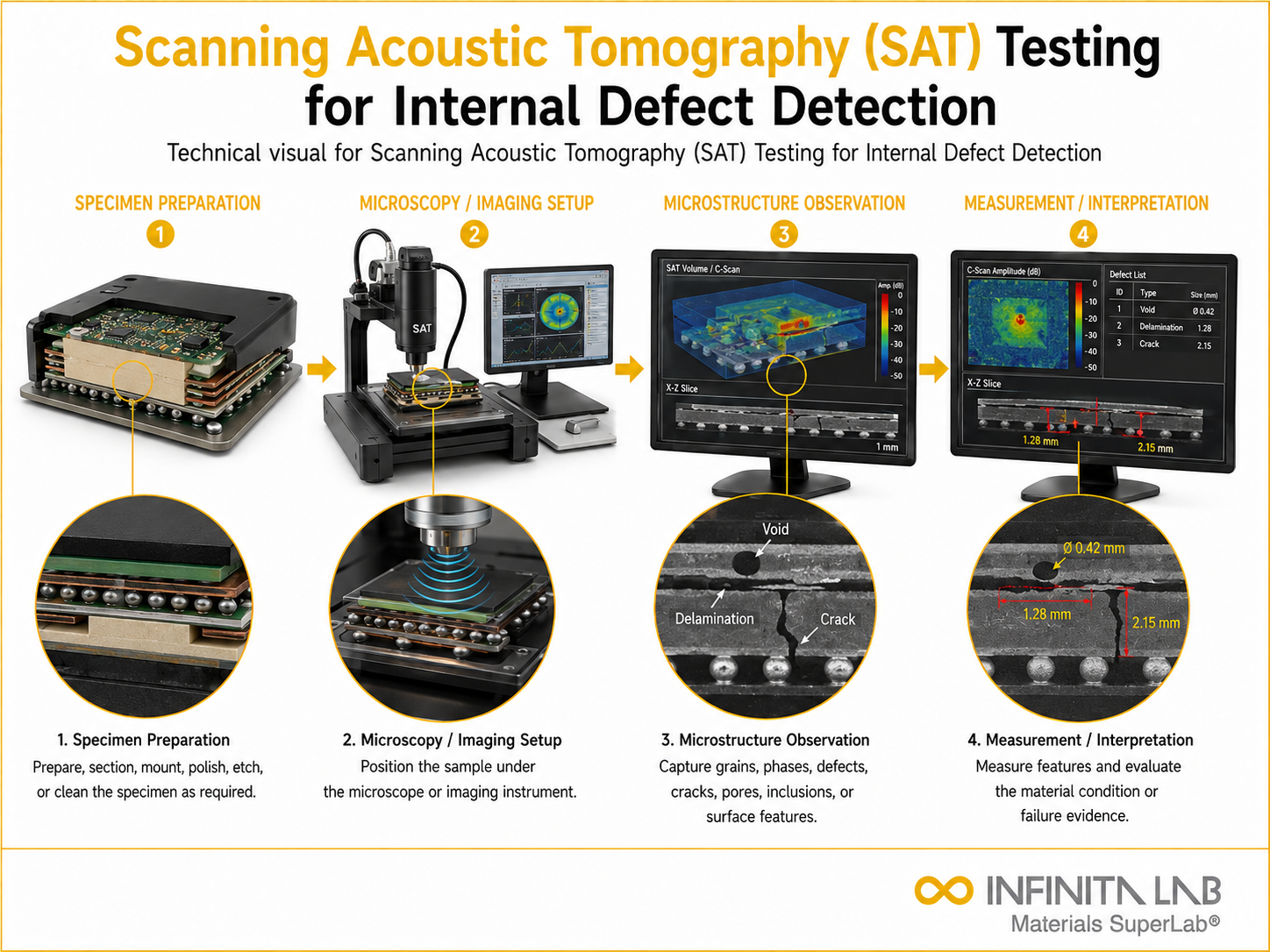 Scanning Acoustic Tomography (SAT) Testing for Internal Defect Detection