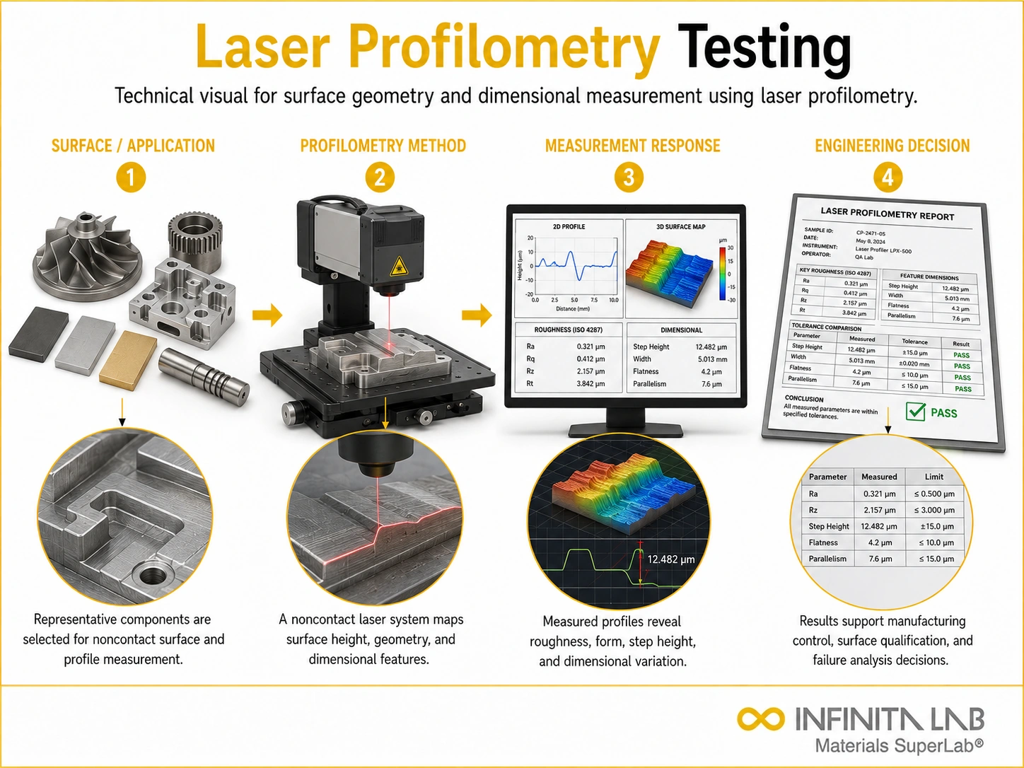 Laser Profilometry Testing for Surface Geometry & Dimensional Measurement