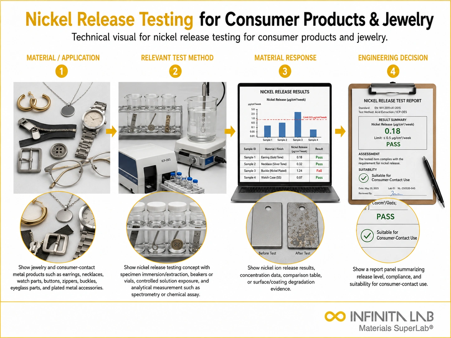 Nickel Release Testing for Consumer Products & Jewelry
