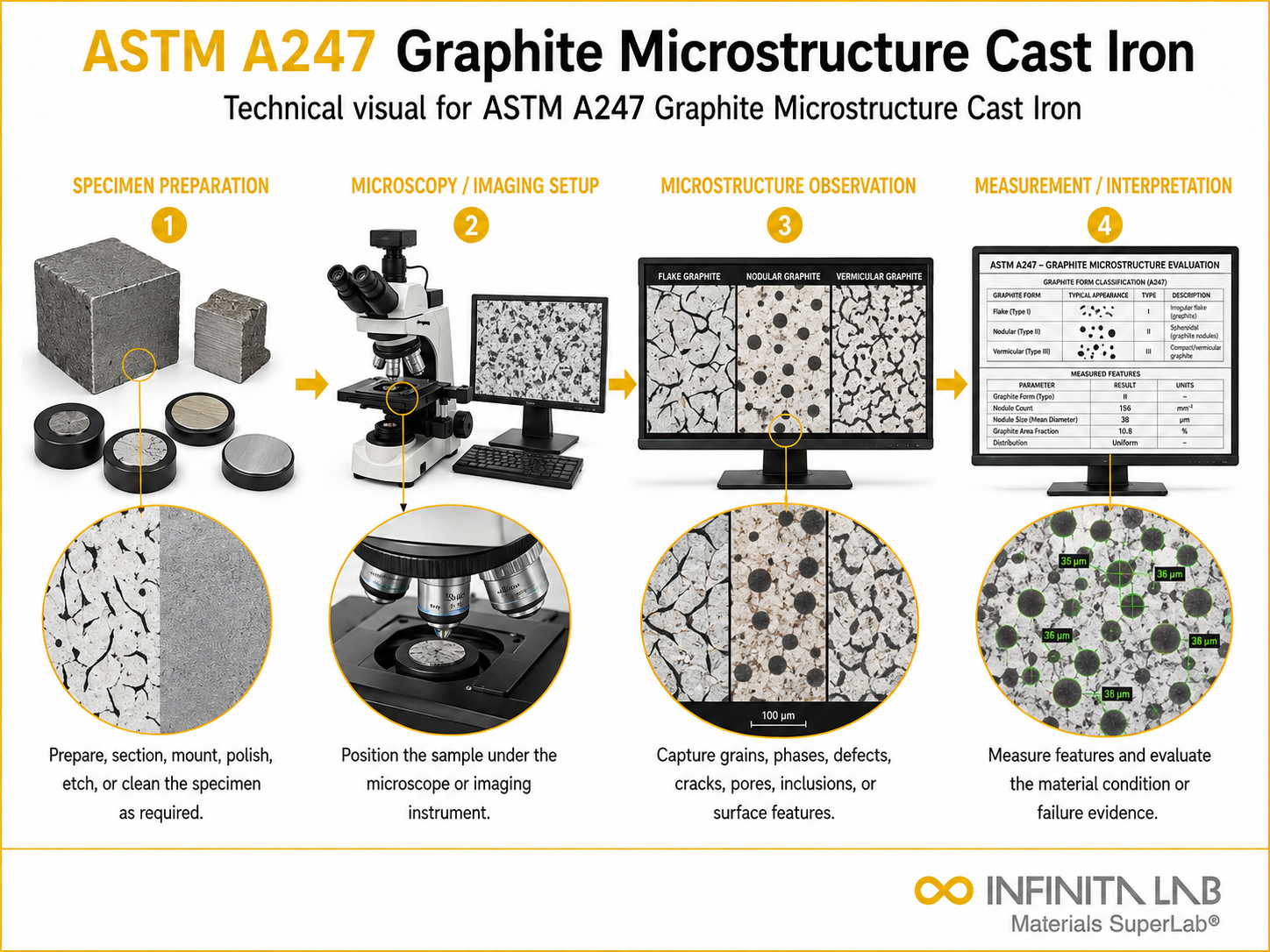 ASTM A247 Graphite Microstructure in Cast Iron