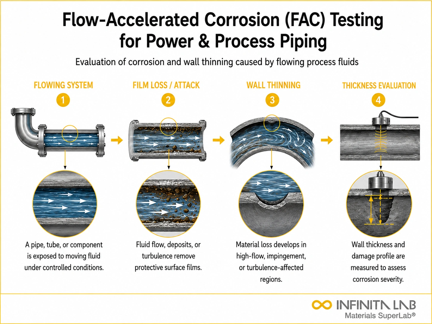 Flow-Accelerated Corrosion (FAC) Testing for Power & Process Piping