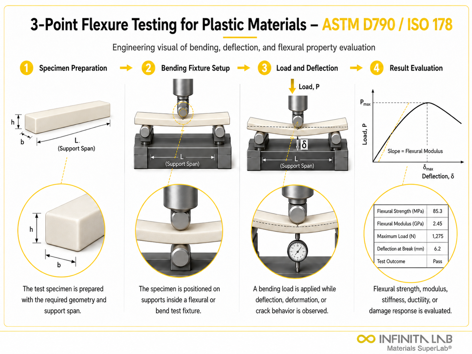 3-Point Flexure Testing for Plastic Materials – ASTM D790 / ISO 178