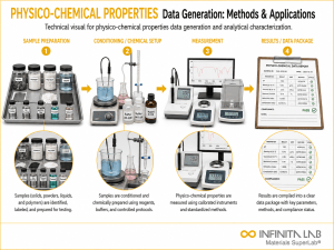 Infinita Engineering Visual showing Physico Chemical Properties chemical composition / wet chemistry workflow for physico-chemical properties data generation: methods & applications.