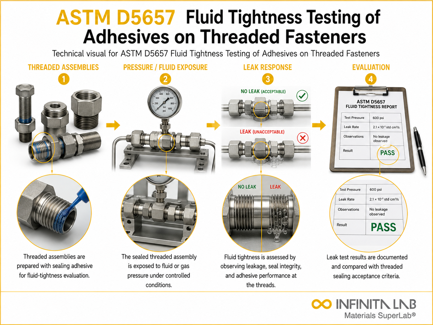 ASTM D5657 Fluid Tightness Testing of Adhesives on Threaded Fasteners