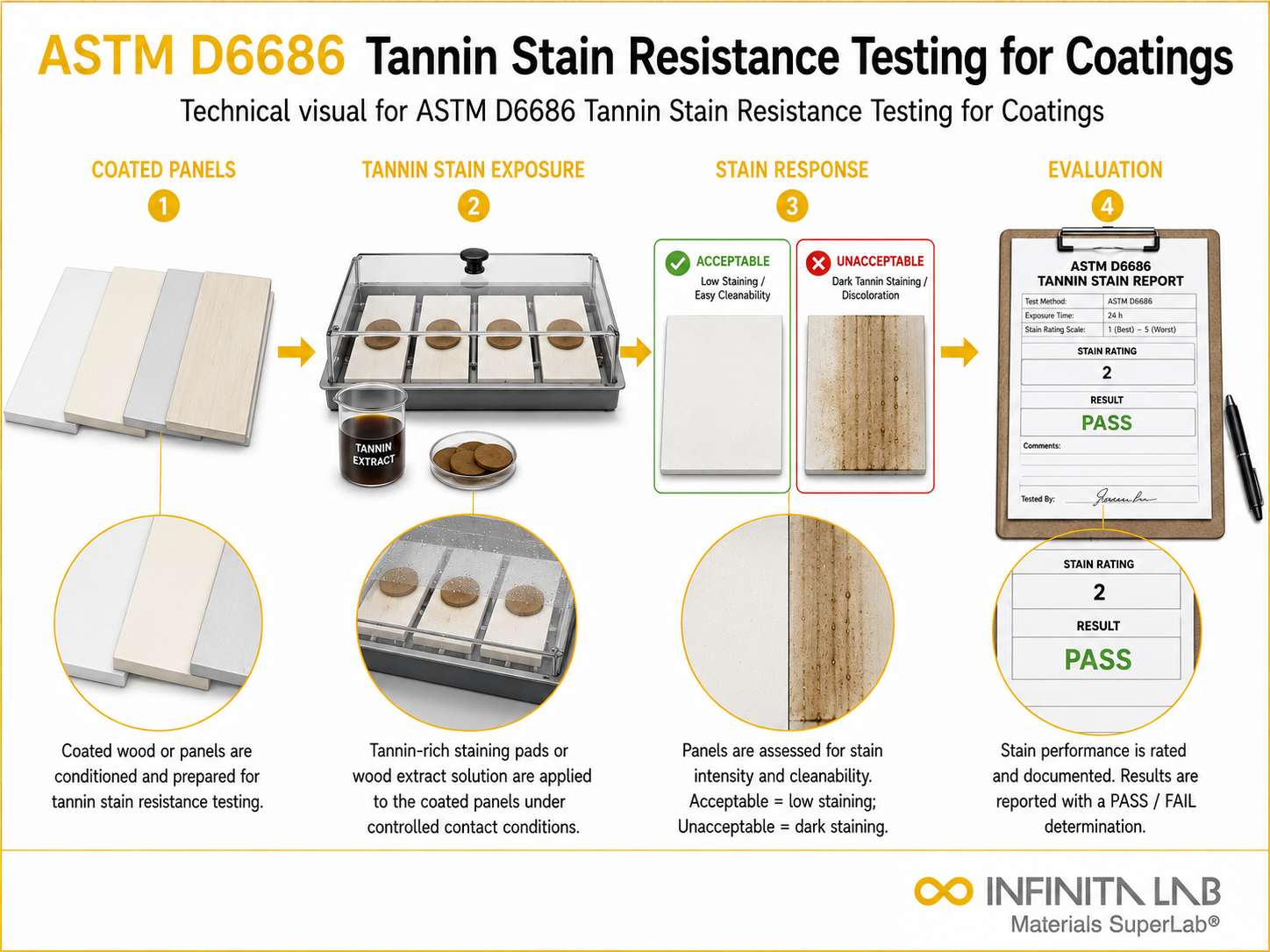 ASTM D6686 Tannin Stain Resistance Testing for Coatings
