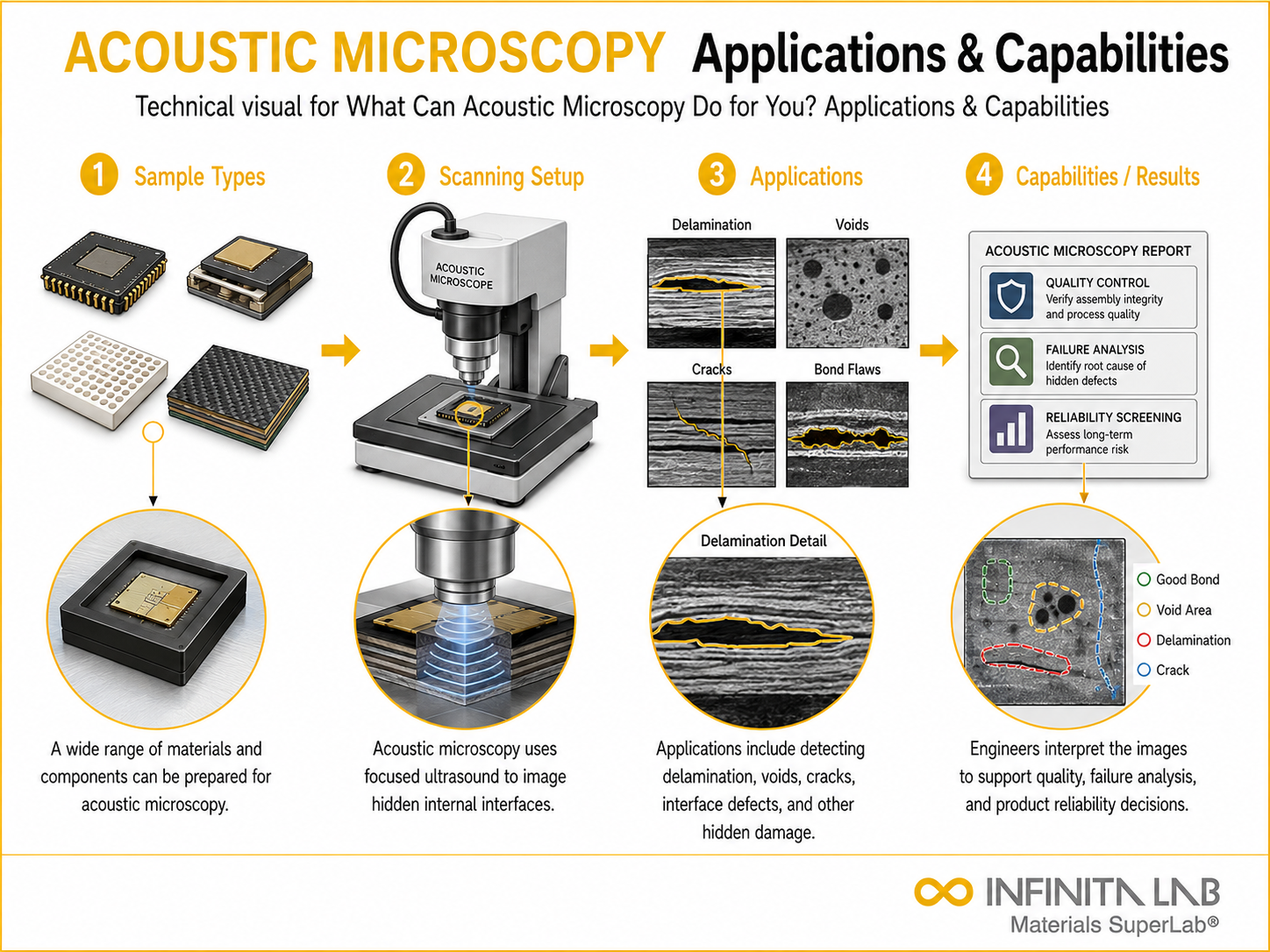 Infinita Engineering Visual showing Temperature Validation Packaging microscopy / imaging workflow for temperature validation packaging.