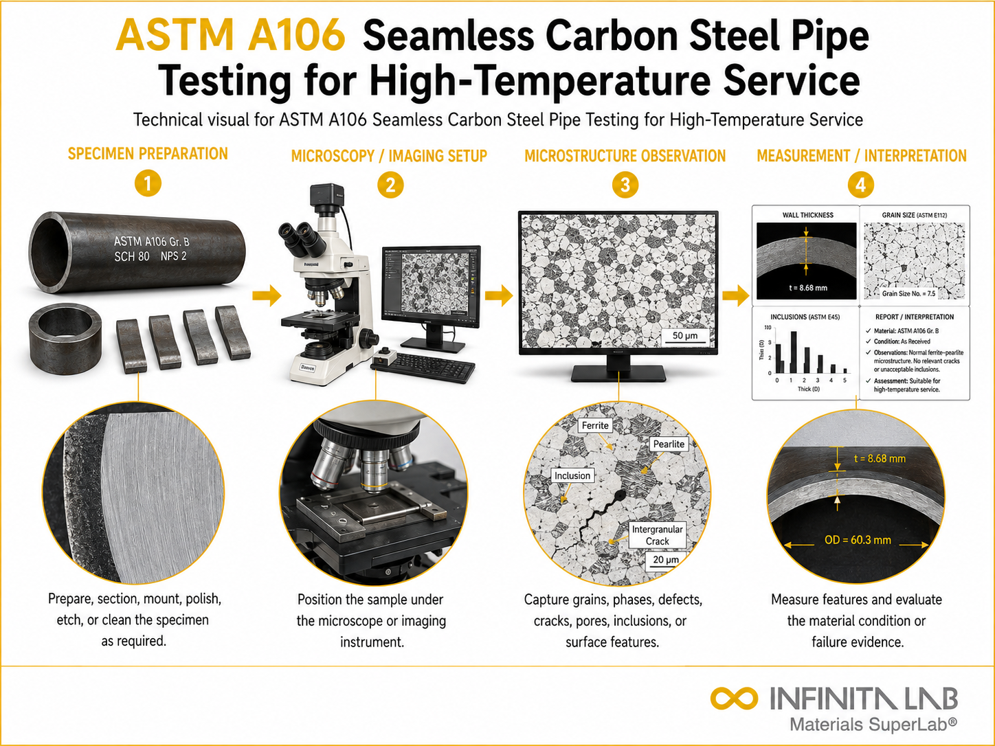ASTM A106 Testing Services: Seamless Carbon Steel Pipe for High-Temperature Service
