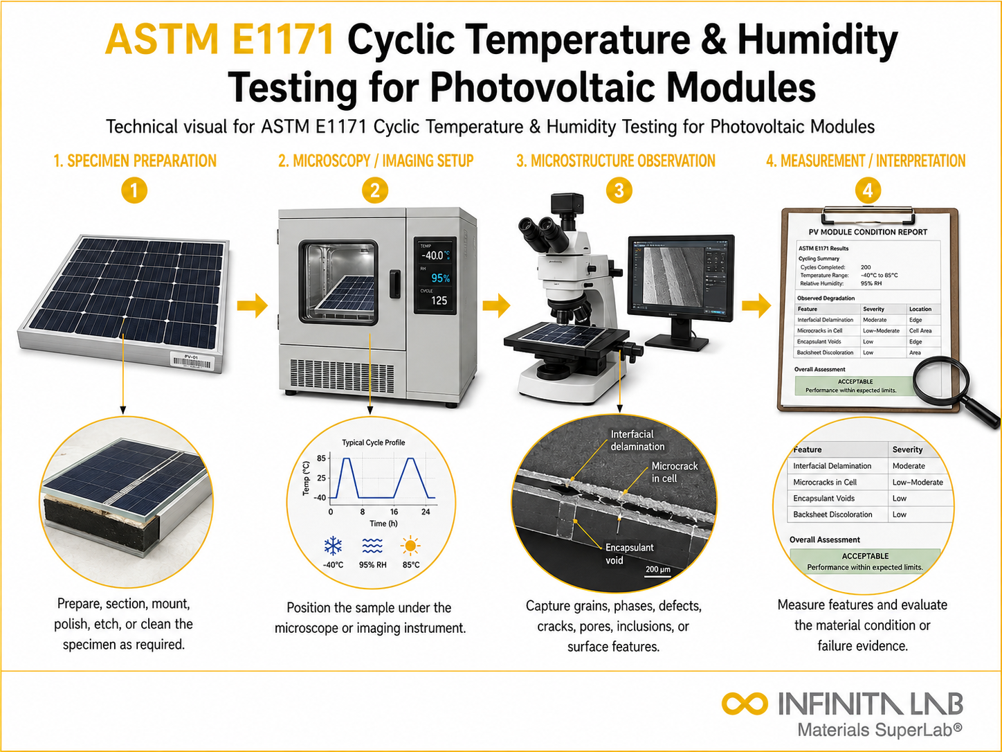 ASTM E1171 PV Module Cyclic Temperature & Humidity Testing | Reliability | Infinita Lab