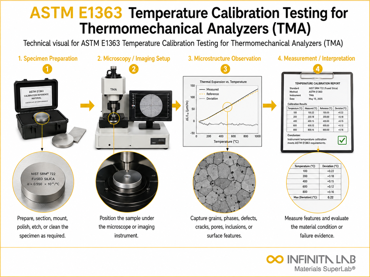 ASTM E1363 Temperature Calibration Testing for Thermomechanical Analyzers (TMA)