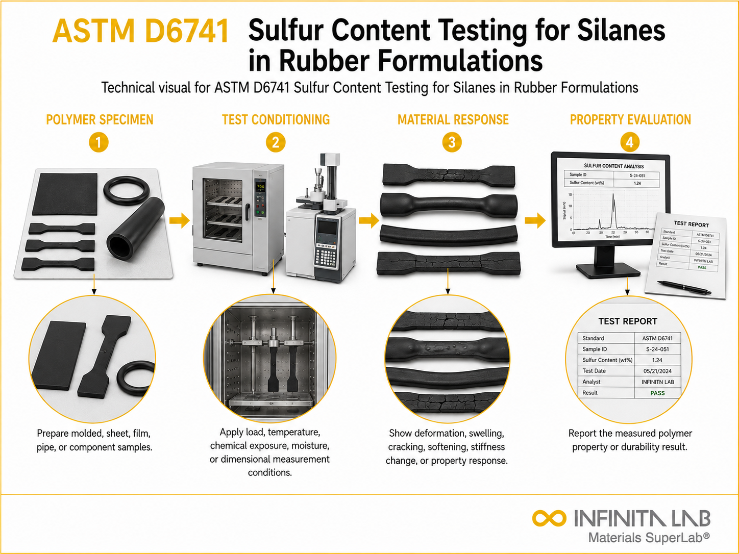ASTM D6741: Rubber Silane Sulfur Content Testing Services