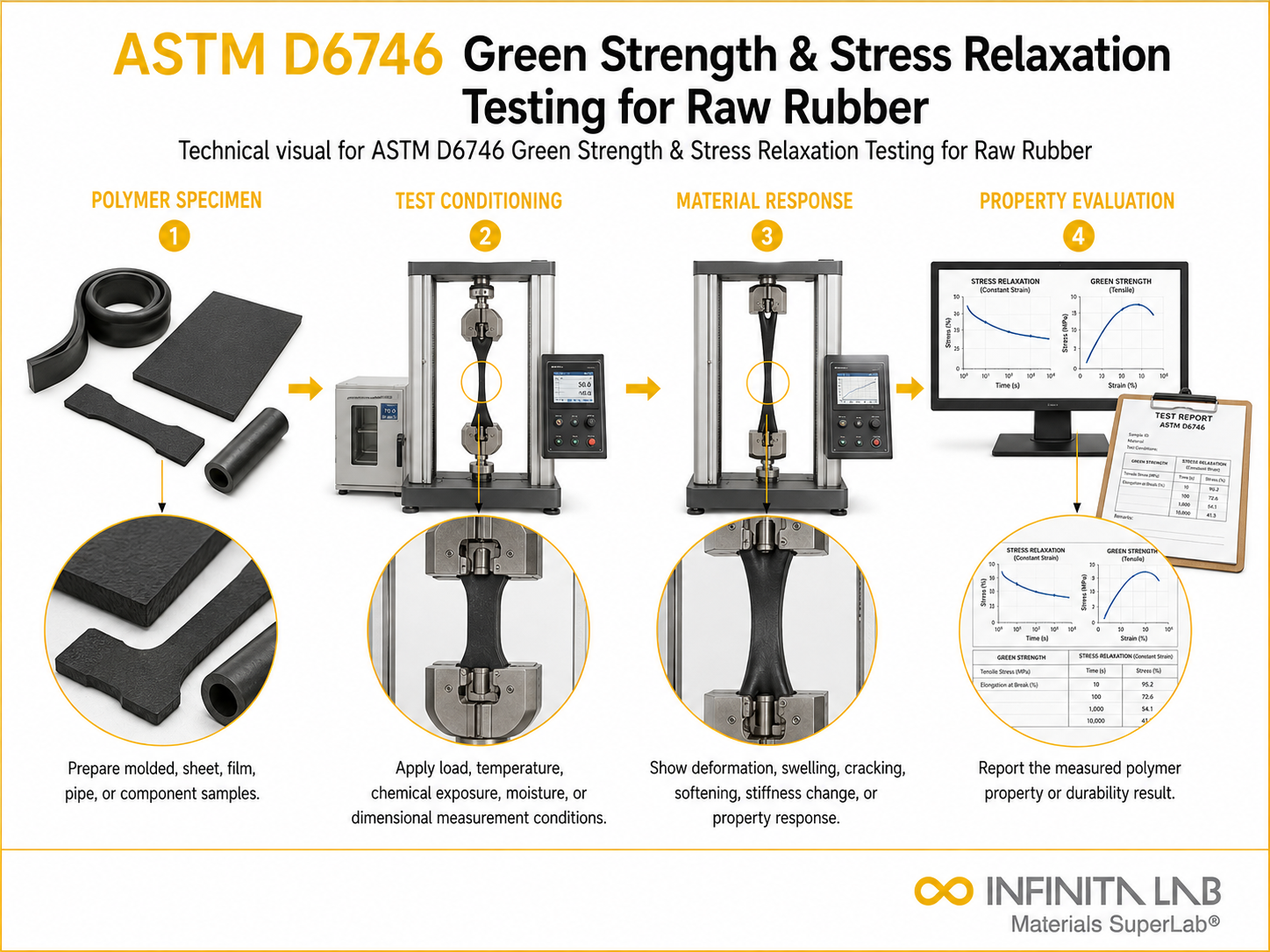 ASTM D6746 Green Strength & Stress Relaxation Testing for Raw Rubber