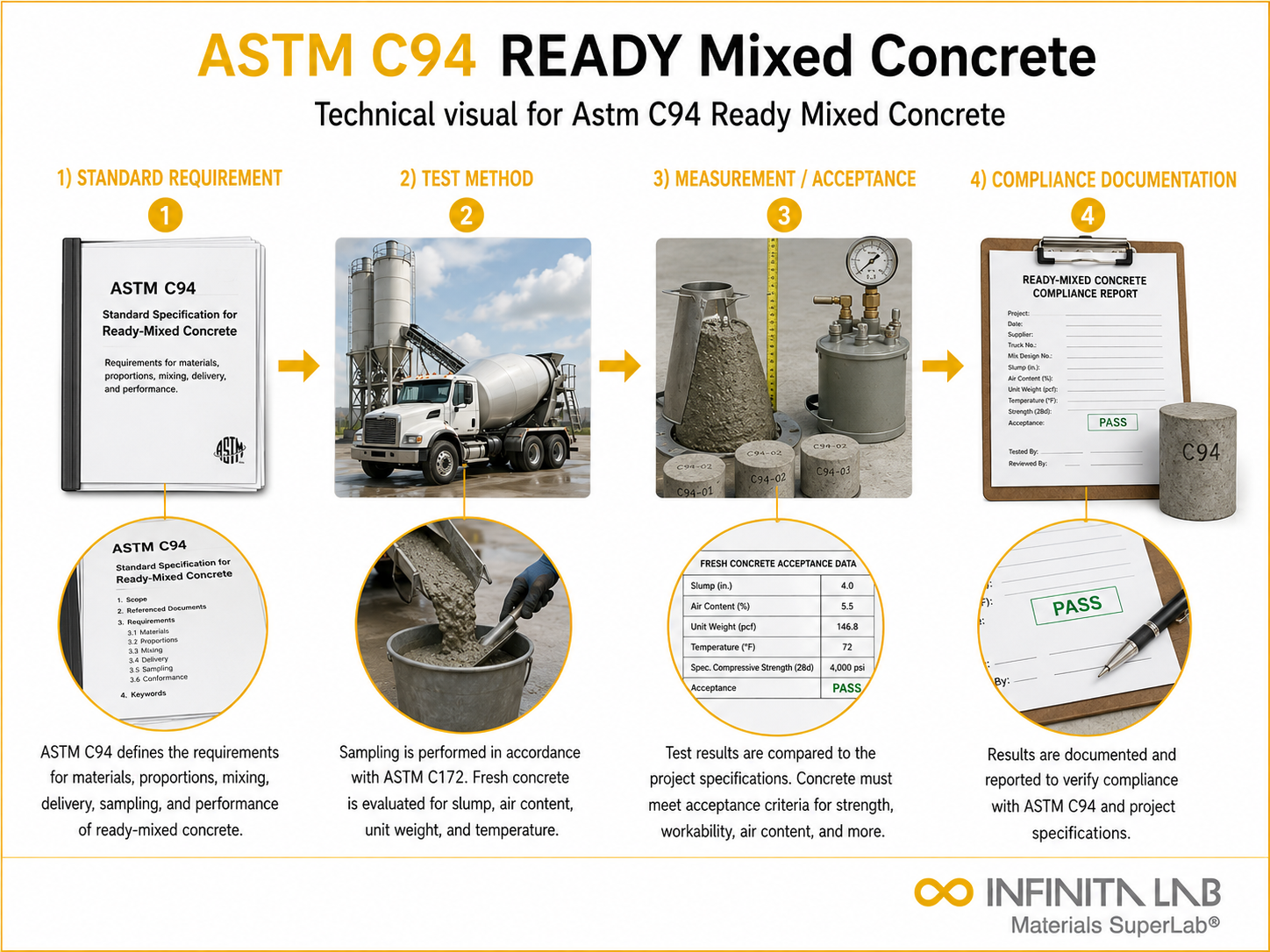 ASTM C94 Ready-Mixed Concrete Testing