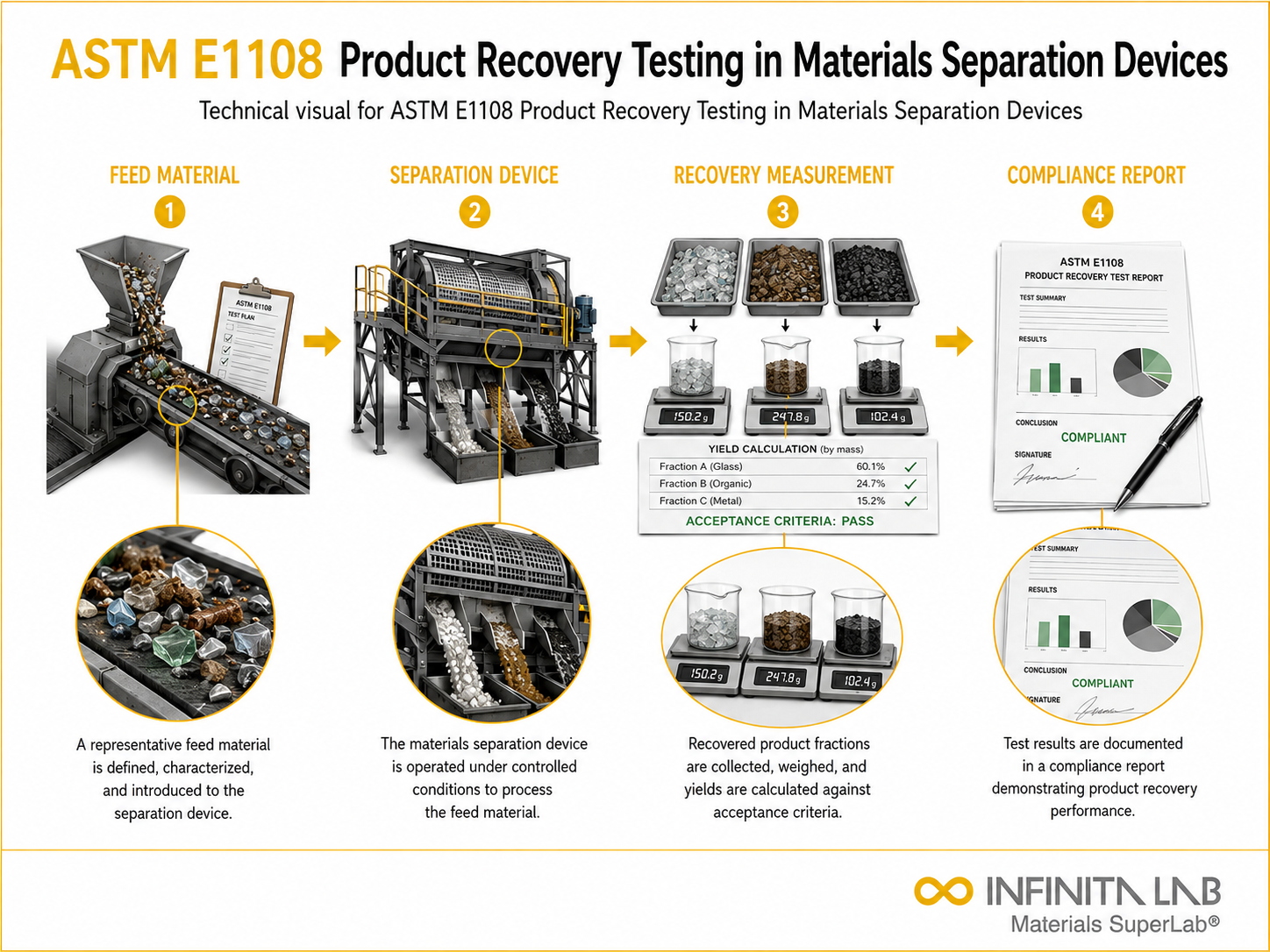 ASTM E1108 Product Recovery Testing in Materials Separation Devices