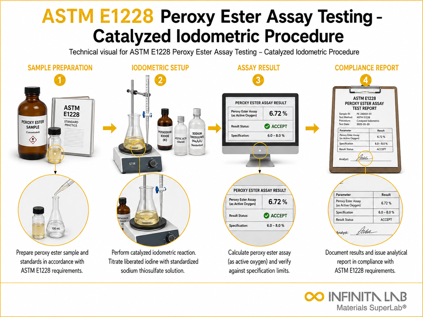 ASTM E1228 Peroxy Ester Assay Testing – Catalyzed Iodometric Procedure