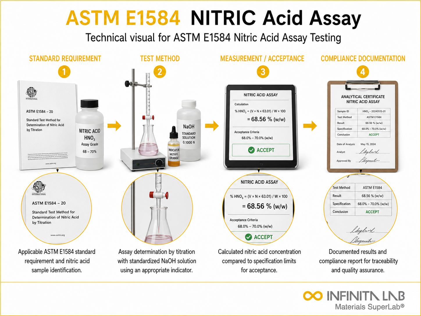 ASTM E1584 Nitric Acid Assay Testing