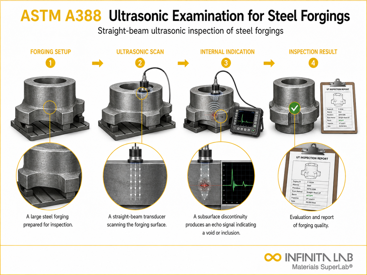 ASTM A388: Steel Forging Ultrasonic Examination Testing Services