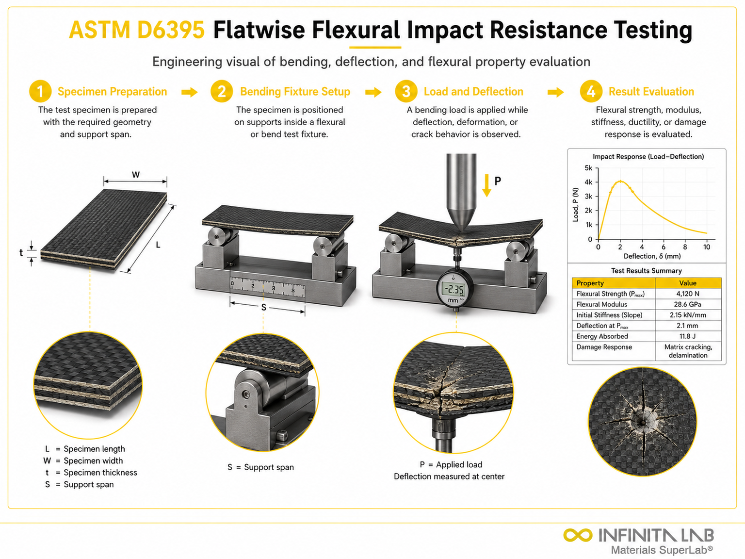 ASTM D6395 Flatwise Flexural Impact Resistance Testing