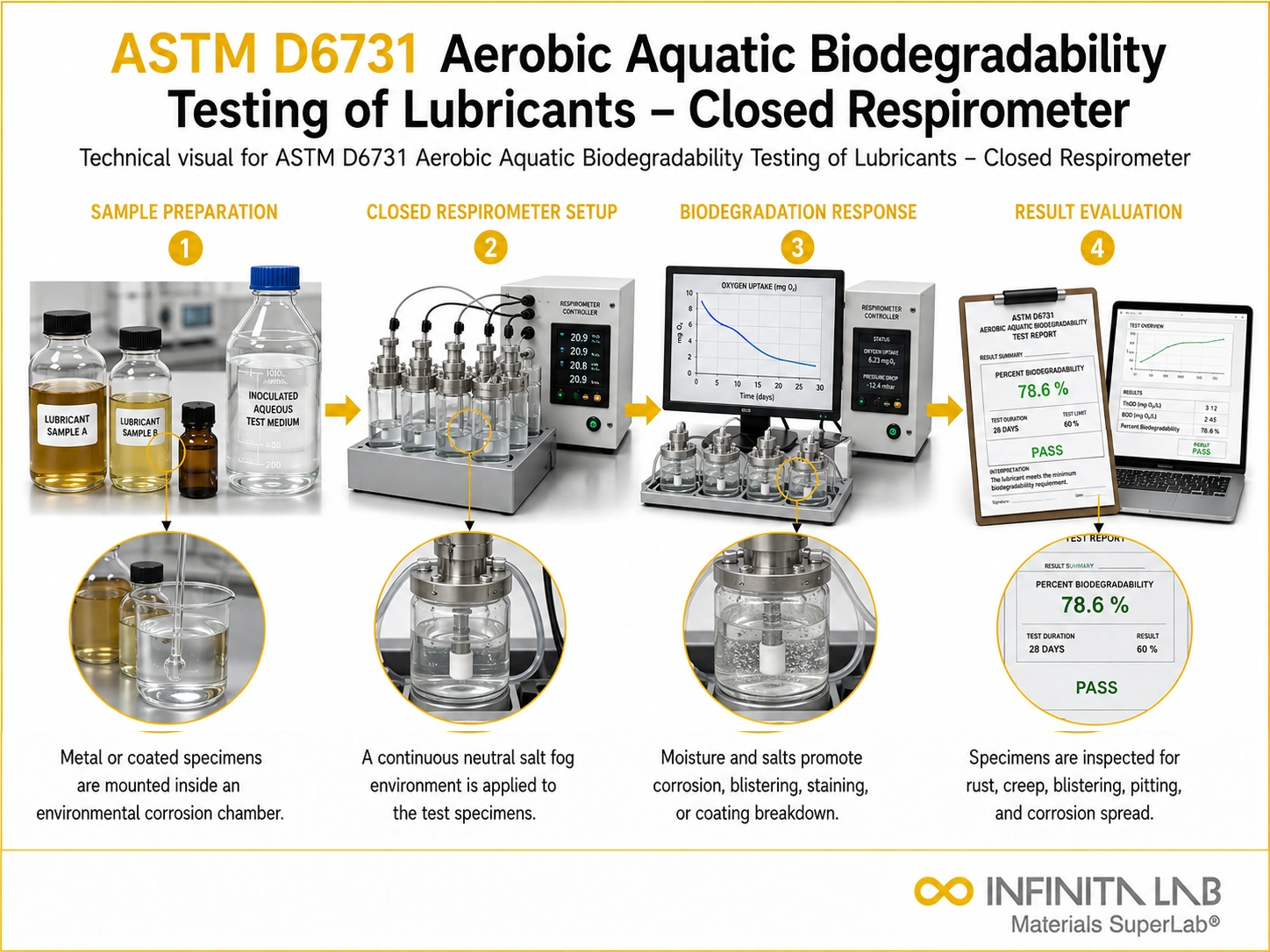 ASTM D6731 Aerobic Aquatic Biodegradability Testing of Lubricants – Closed Respirometer