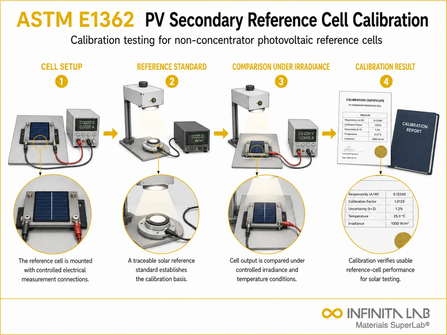 ASTM E1362 Calibration Testing for Non-Concentrator PV Secondary Reference Cells