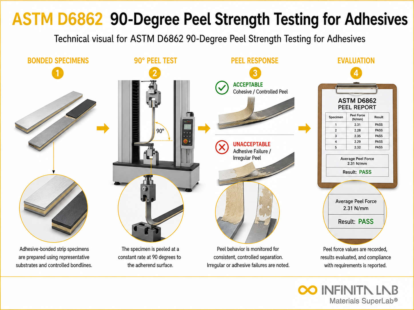 ASTM D6862 90-Degree Peel Strength Testing for Adhesives