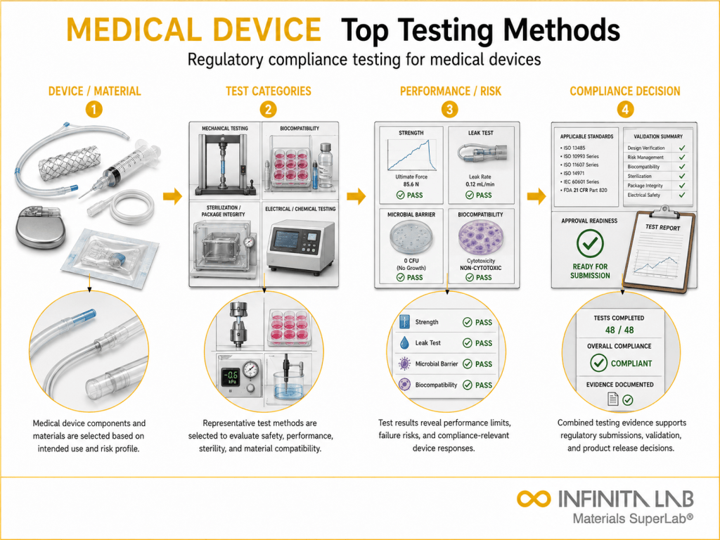 Decive Testing Top 20 Medical Device Testing Methods | ISO 10993 FDA 510k | Infinita Lab