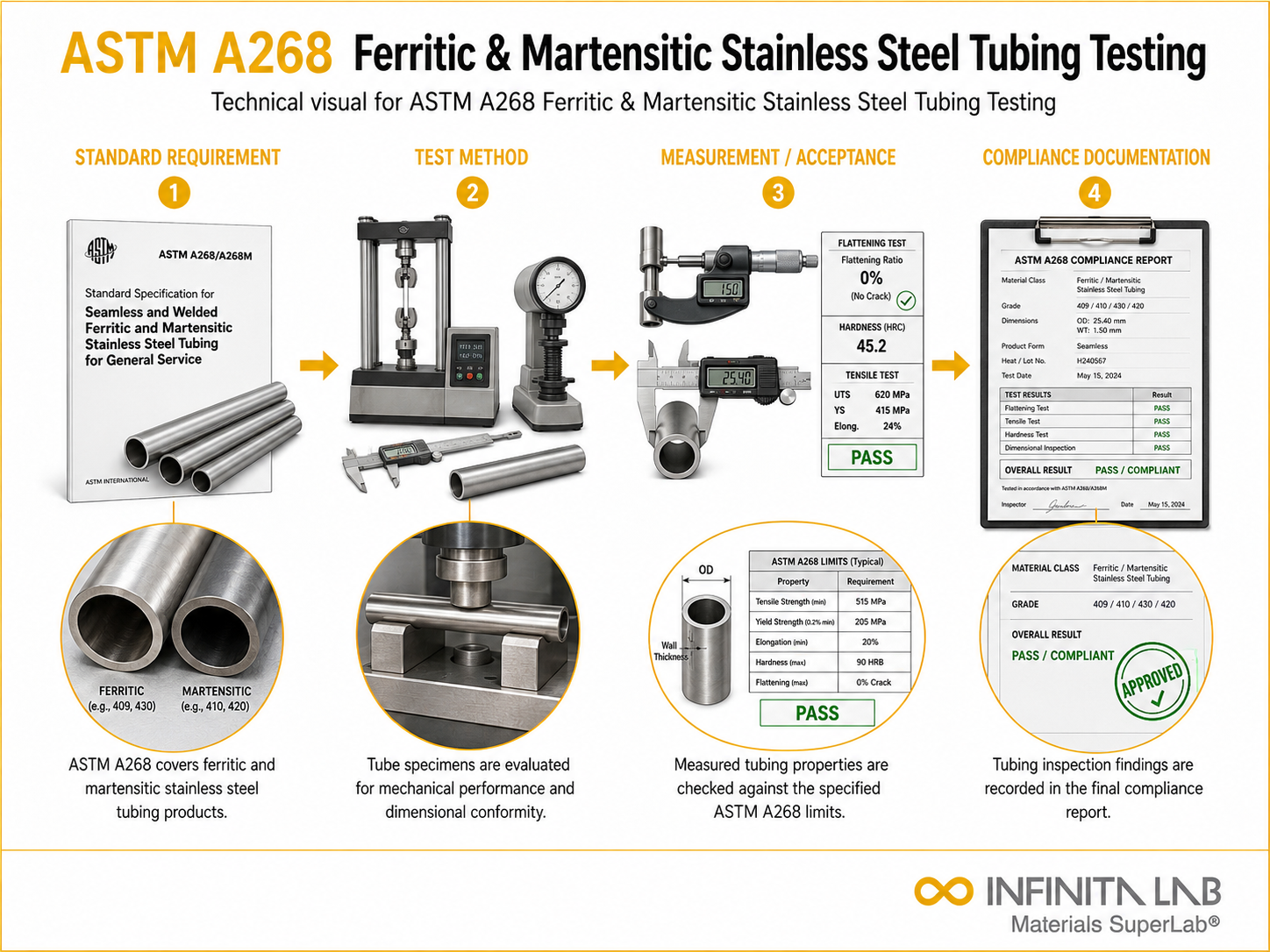 ASTM A268 Ferritic & Martensitic Stainless Steel Tubing Testing