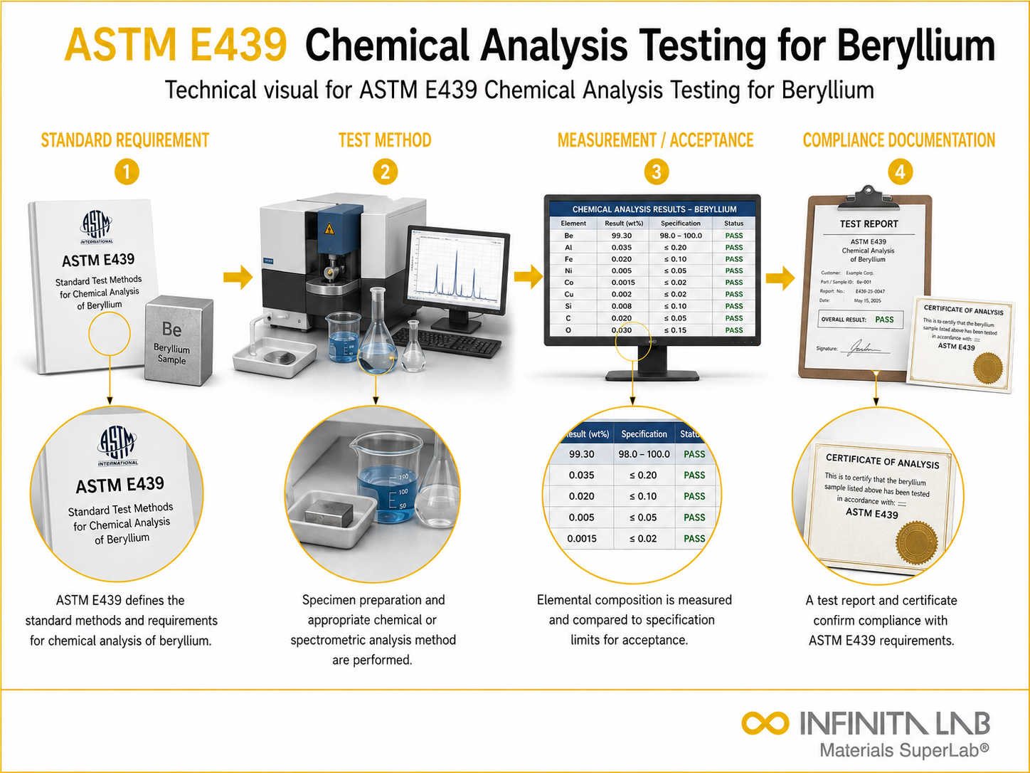 ASTM E439 Chemical Analysis Testing for Beryllium