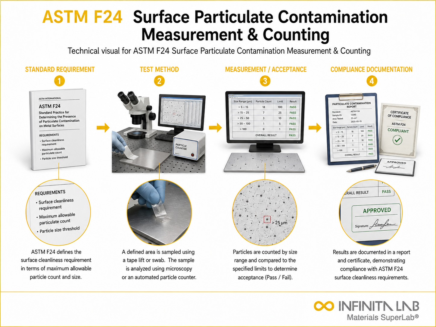 ASTM F24 Surface Particulate Contamination Measurement & Counting