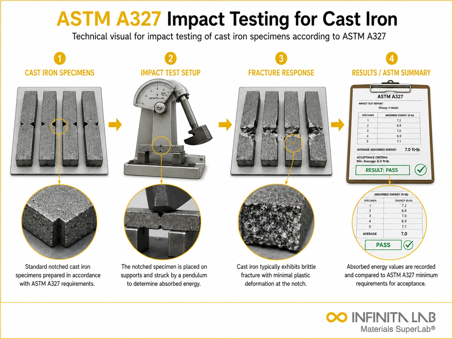ASTM A327 Impact Testing for Cast Iron