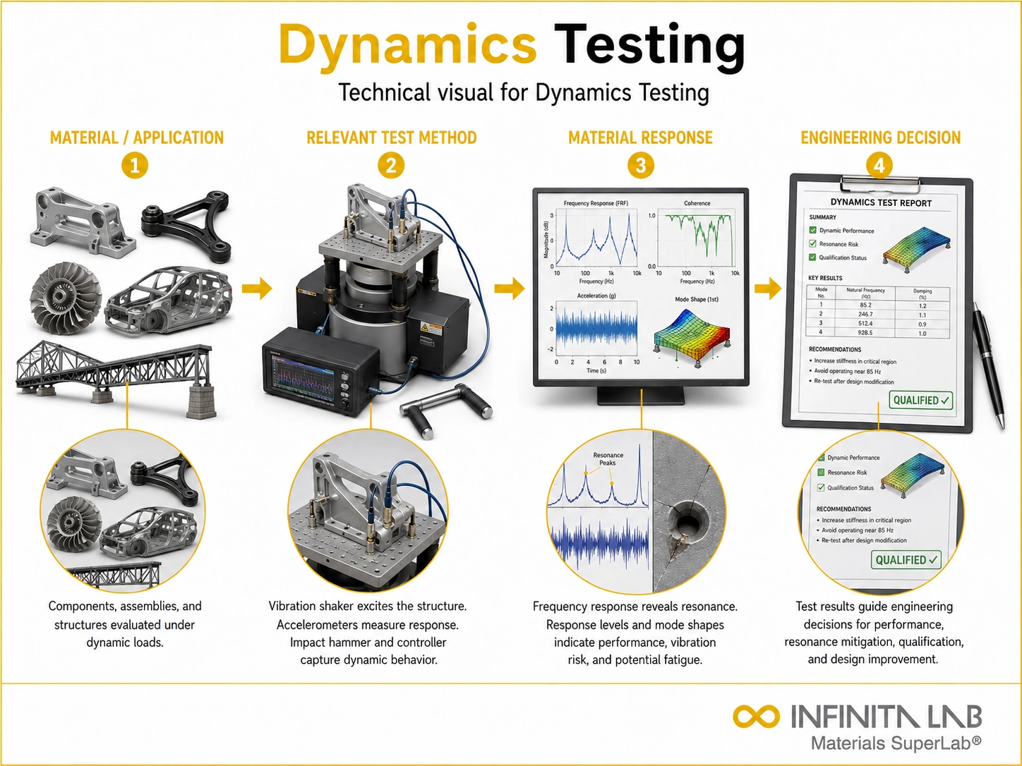 Infinita Engineering Visual showing Dynamics Testing general technical visual / needs light review workflow for dynamics testing.