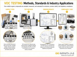 Infinita Engineering Visual showing Types Of Voc combustible dust / loc / explosion workflow for types of voc testing: methods, standards & industry applications.