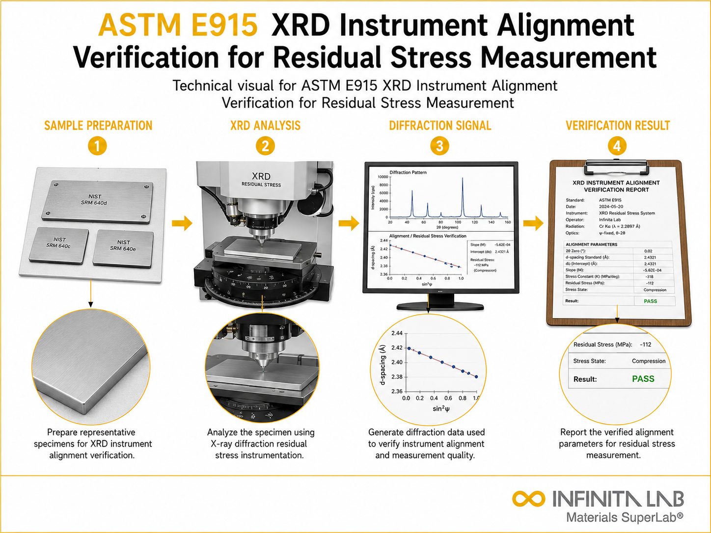 ASTM E915 XRD Instrument Alignment Verification for Residual Stress Measurement