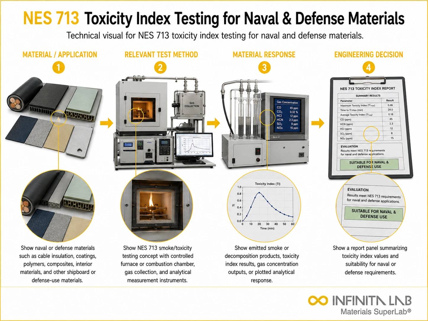 NES 713 Toxicity Index Testing for Naval & Defense Materials