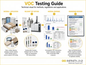Infinita Engineering Visual showing Voc Testing Guide general testing / industry guide workflow for voc testing guide - methods, regulations & applications.